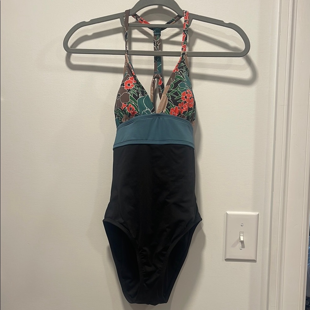 Carve Designs Floral Teal and Black One Piece